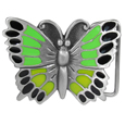 Butterfly Green Enameled Belt Buckle